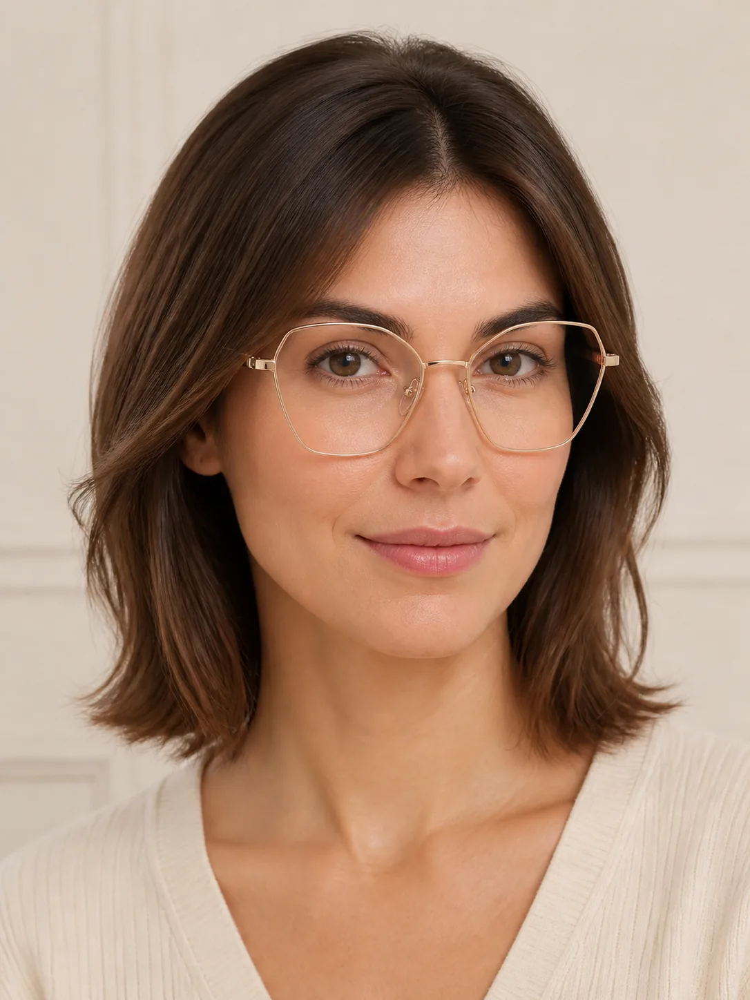 D3743 Metal Optical frame worn by a model