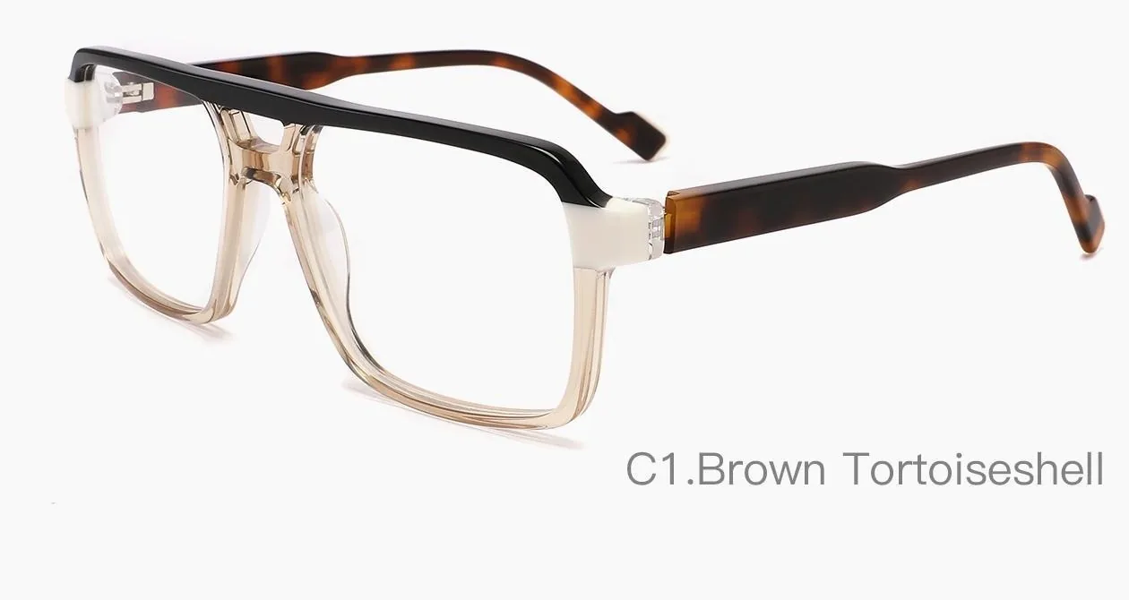 HE3113 C1 Brown Tortoiseshell montura óptica de acetato