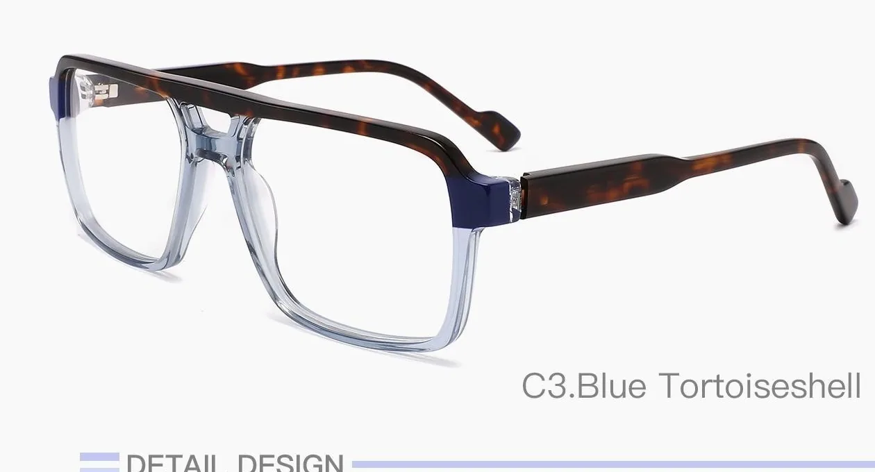 HE3113 C3 Blue Tortoiseshell montura óptica de acetato