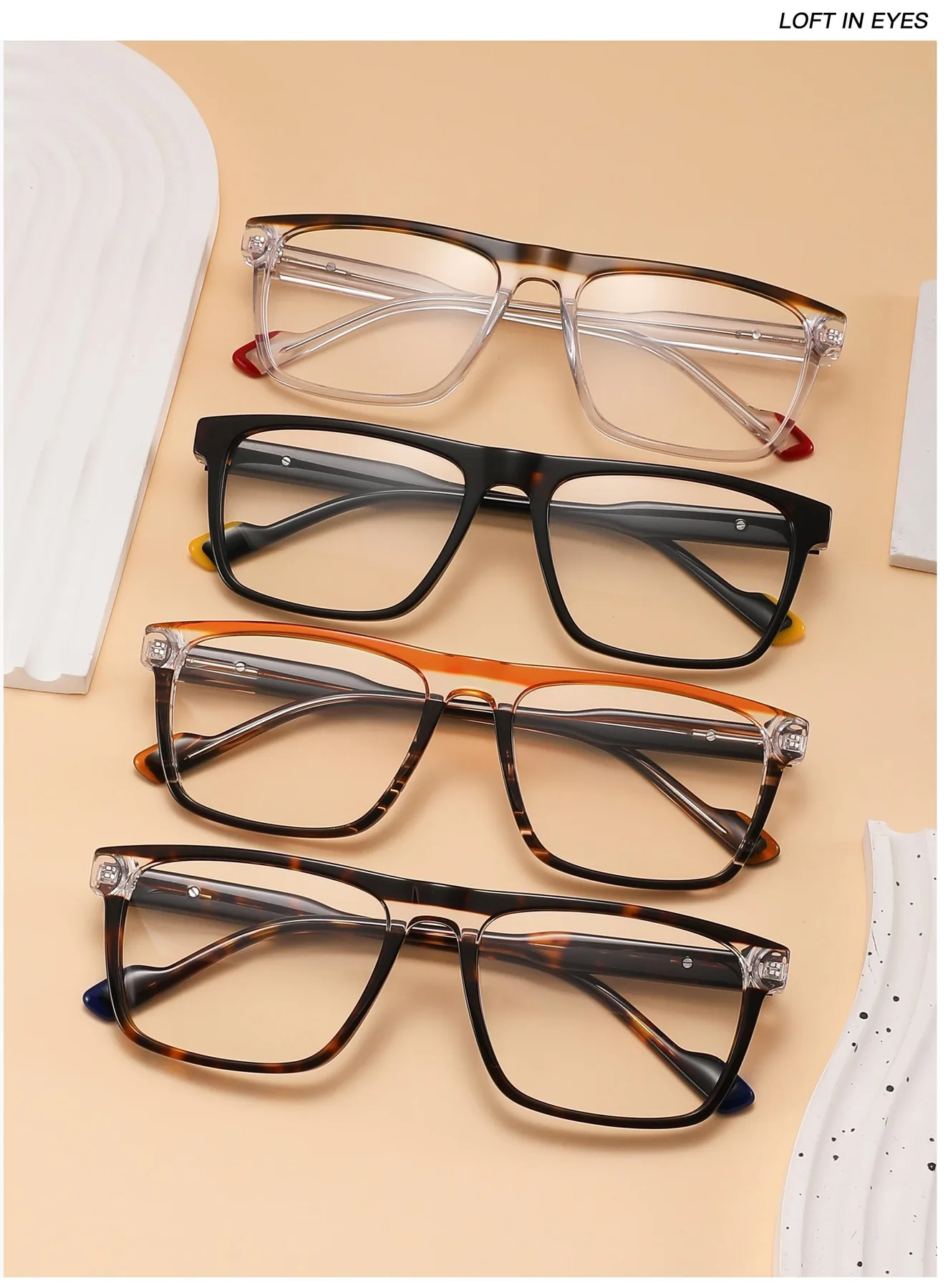 HE3115 acetate optical frame front view