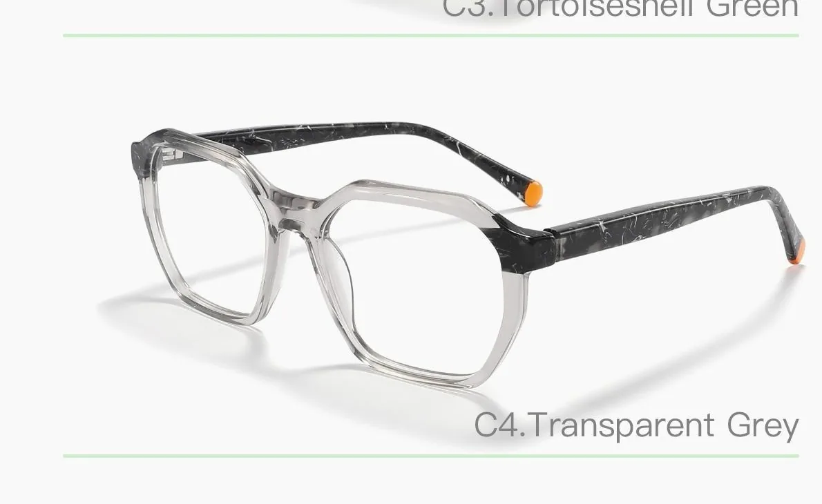 HE3117 C4 C4 muestra fotografiada montura óptica de acetato