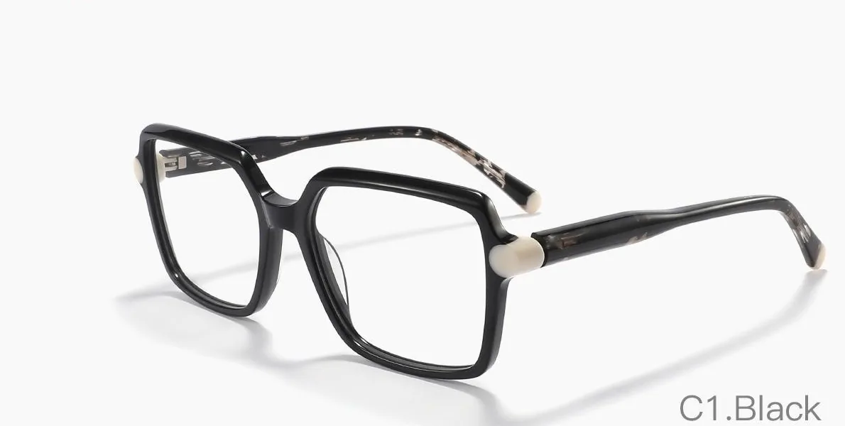 HE3119 C1 Black montura óptica de acetato