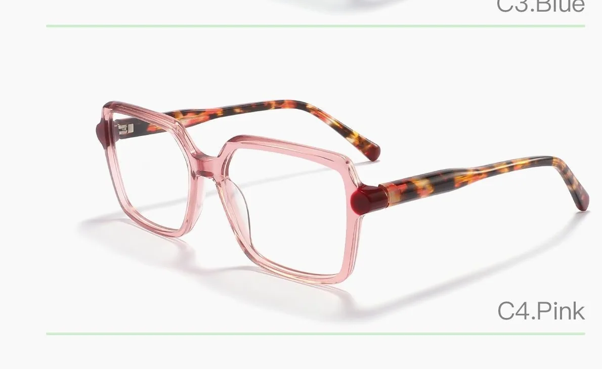 HE3119 C4 Pink montura óptica de acetato