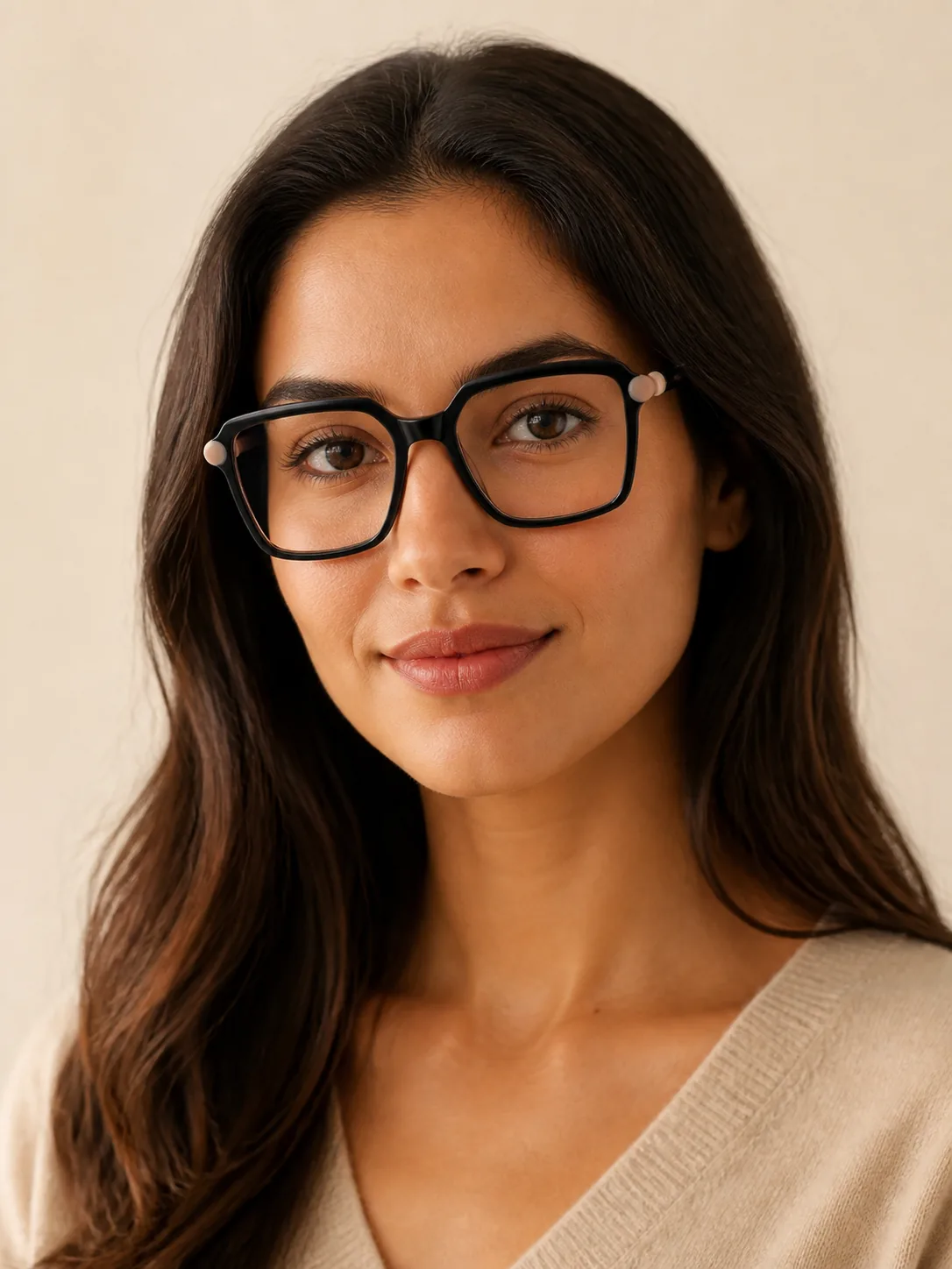 HE3119 montura óptica de acetato worn by a model