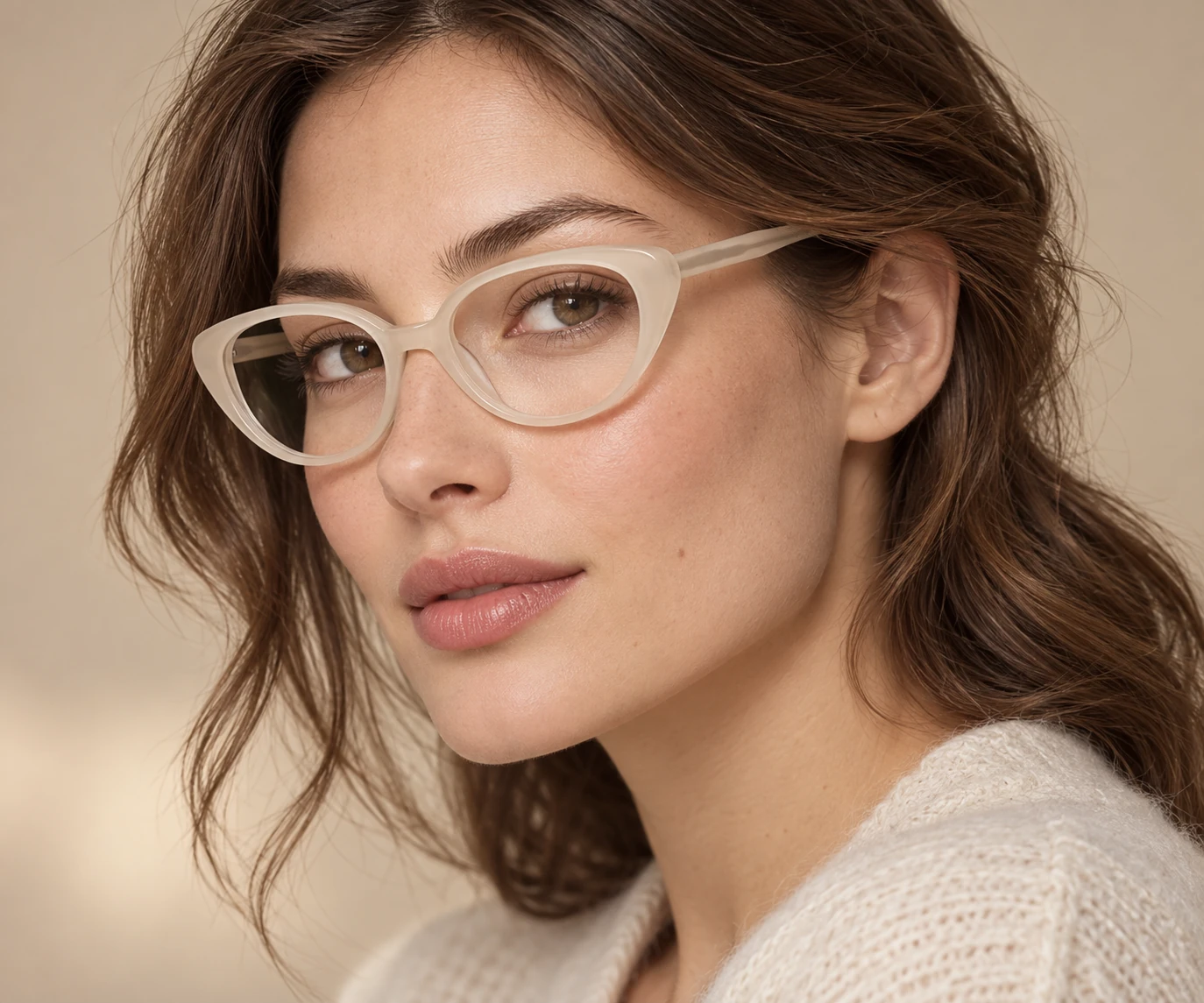 M010 acetate optical frame worn by a model