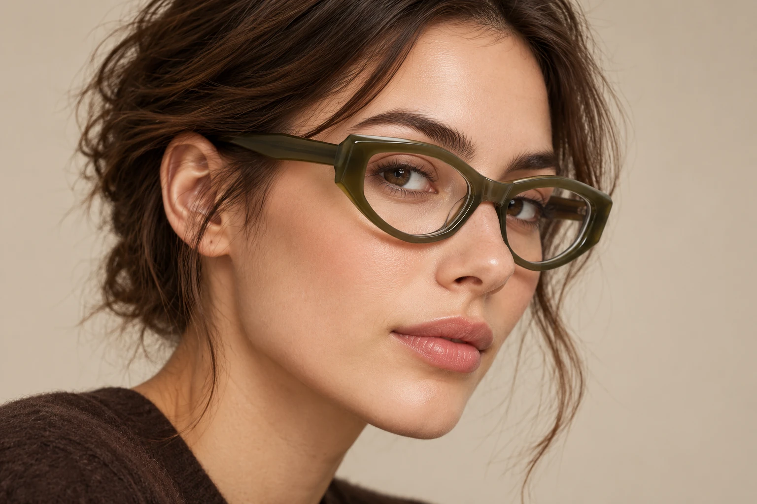 M017 acetate optical frame worn by a model