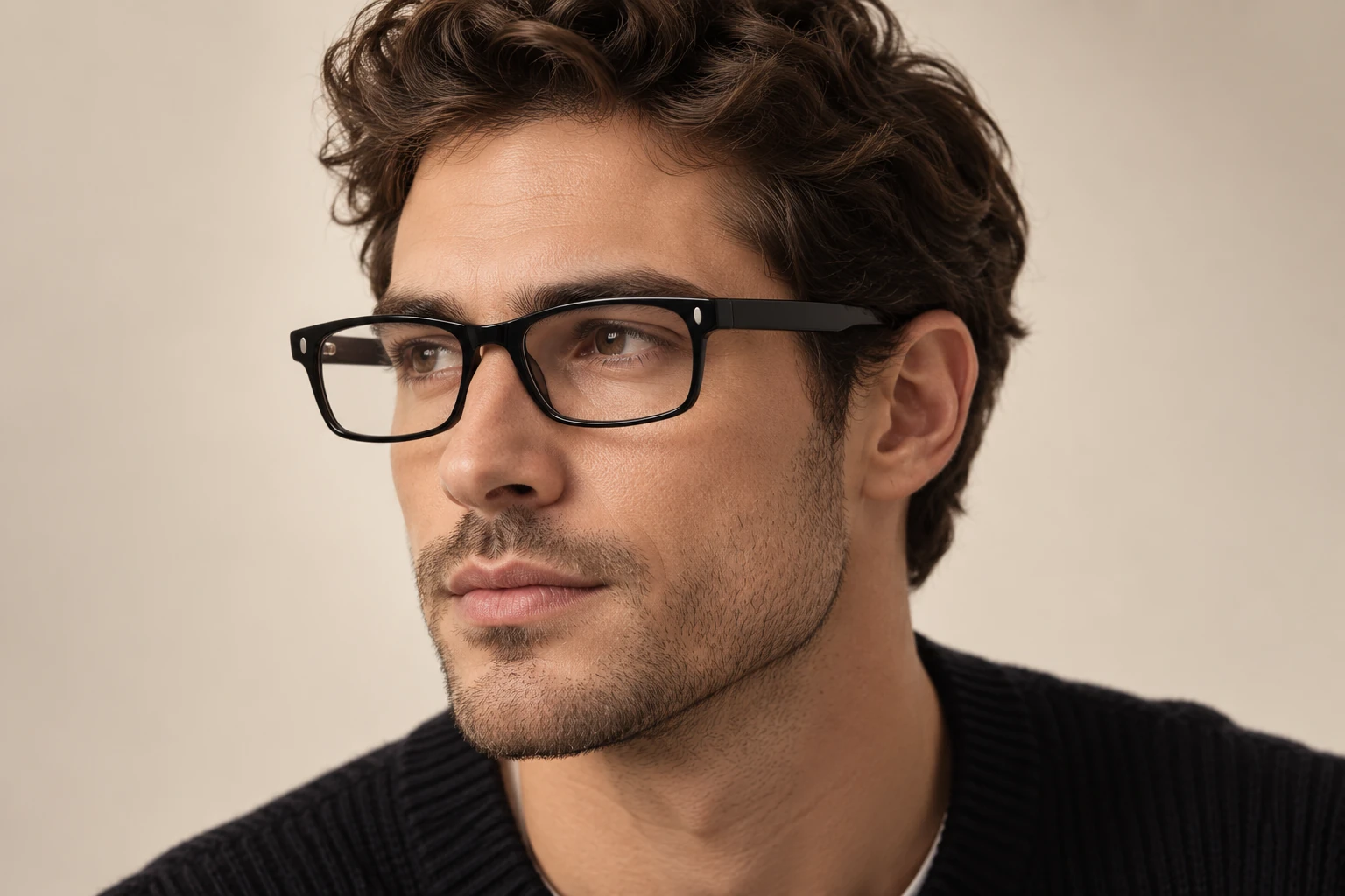 M021 acetate optical frame worn by a model