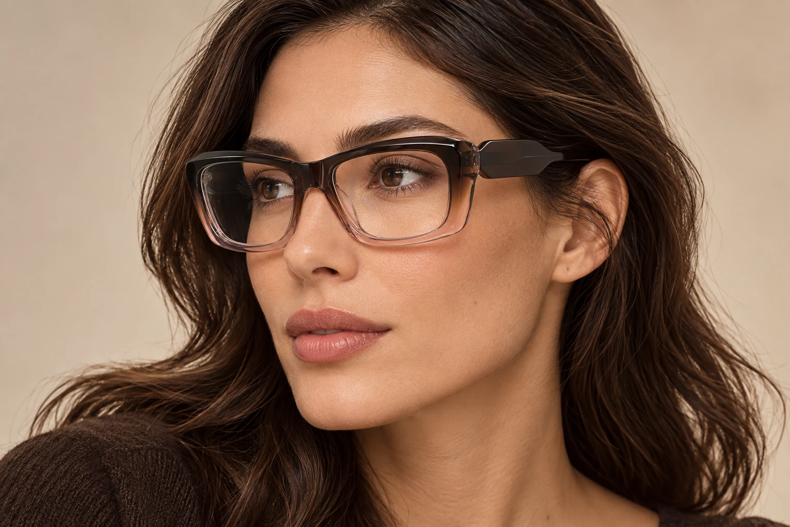 M025 acetate optical frame worn by a model
