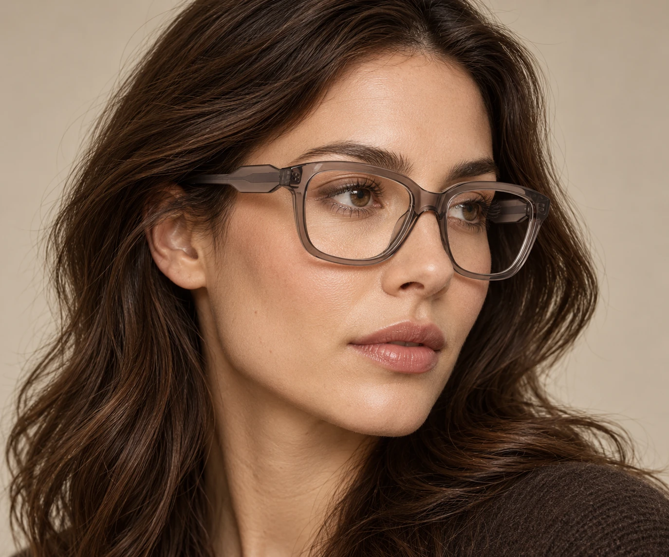 M027 acetate optical frame worn by a model