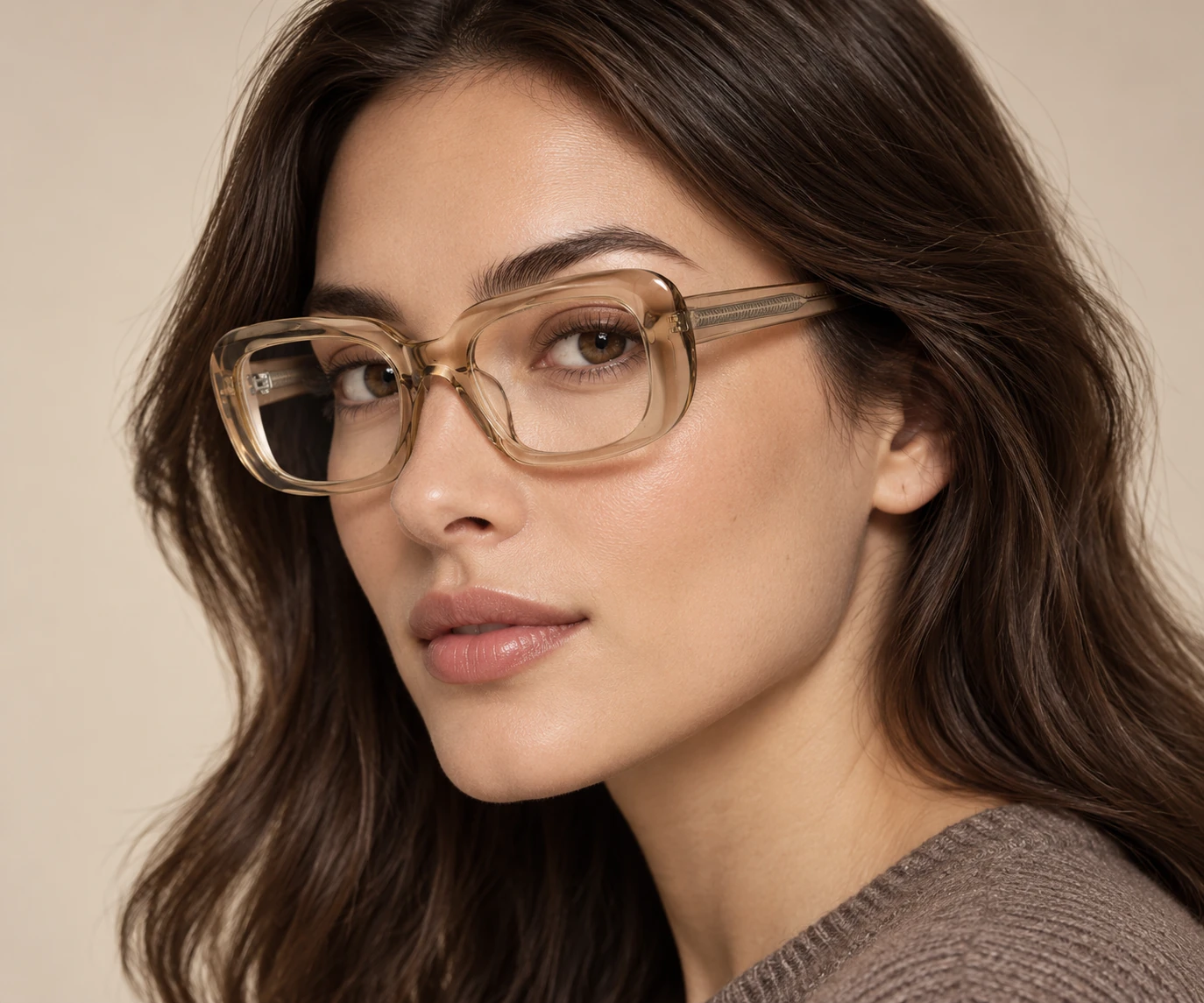 M028 acetate optical frame worn by a model