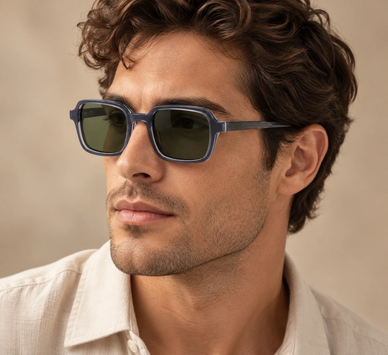 MT003 acetate optical frame worn by a model