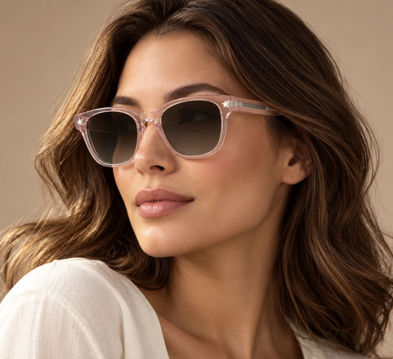 MT005 acetate optical frame worn by a model