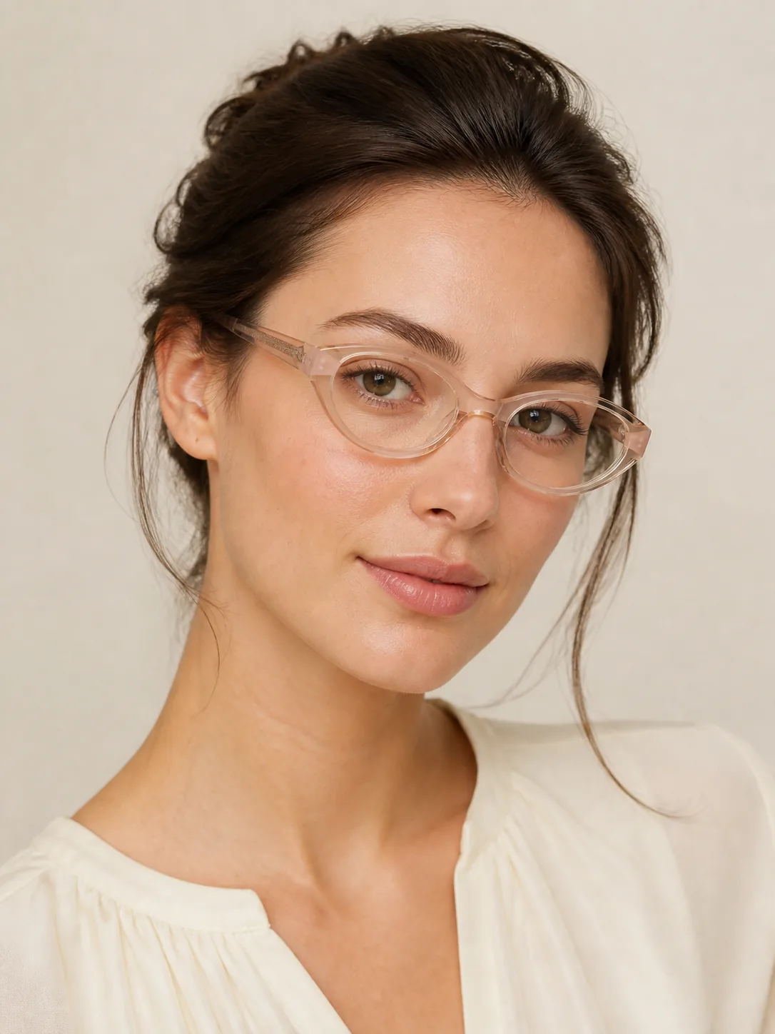 YG21286 acetate optical frame worn by a model