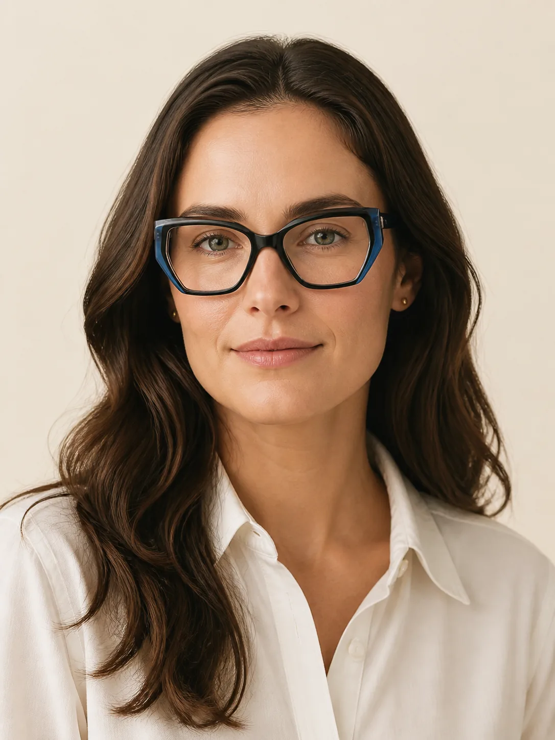 YG21289 acetate optical frame worn by a model