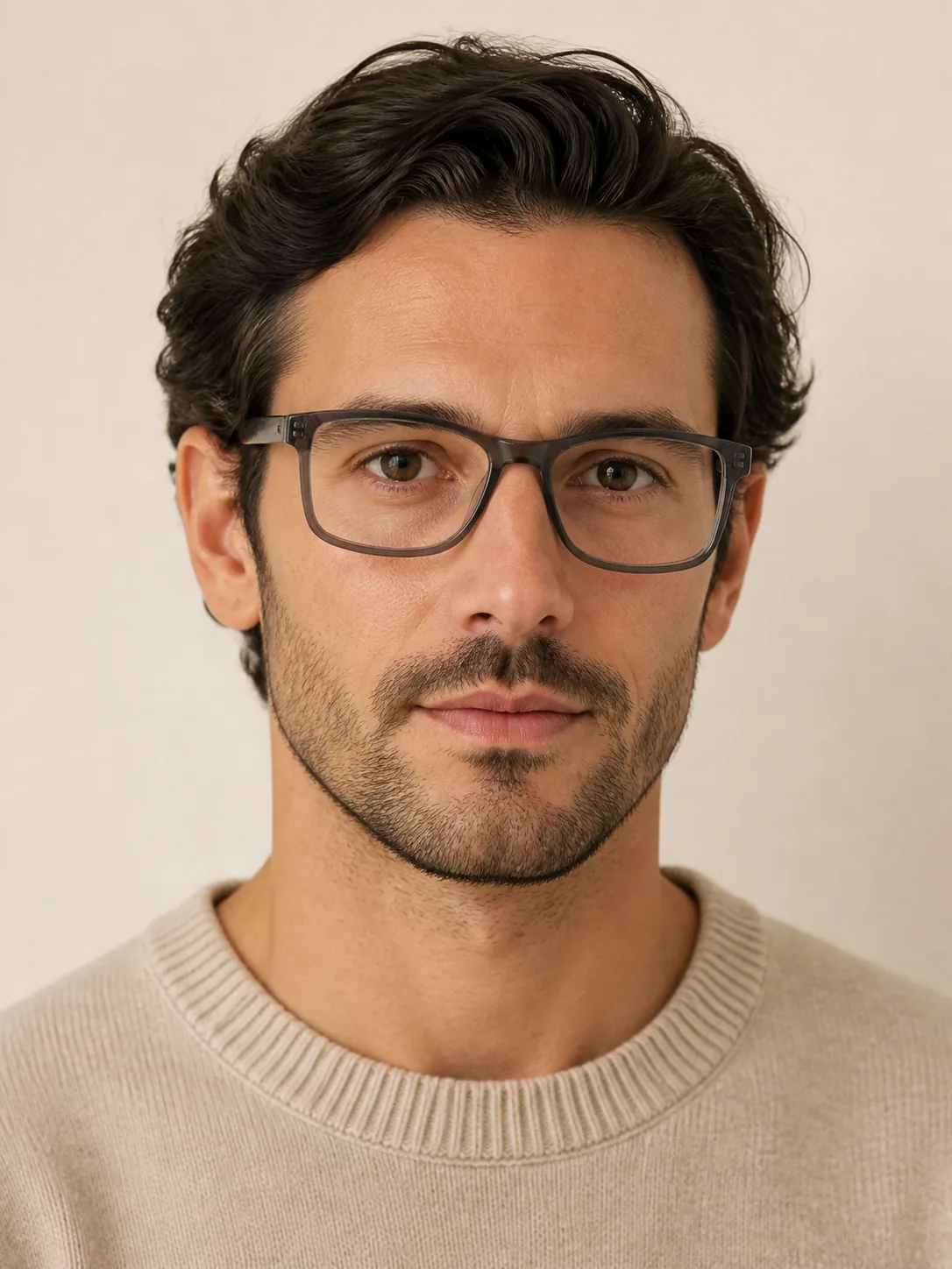 YG21318 acetate optical frame worn by a model