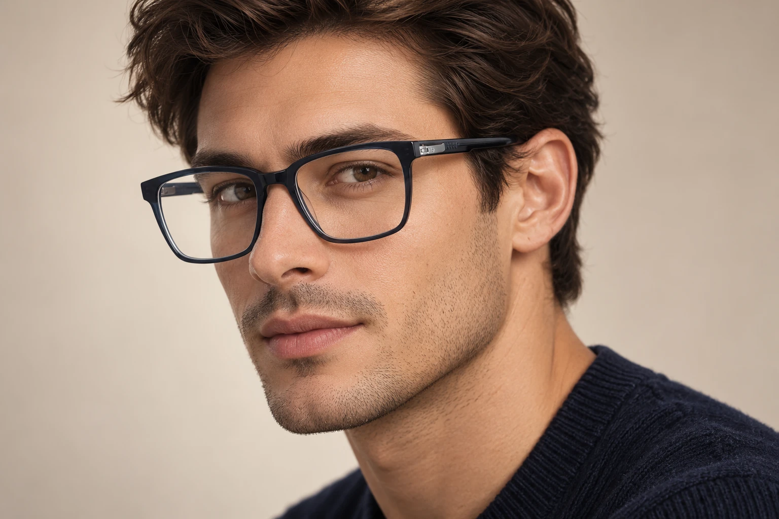 YG21323 acetate optical frame worn by a model