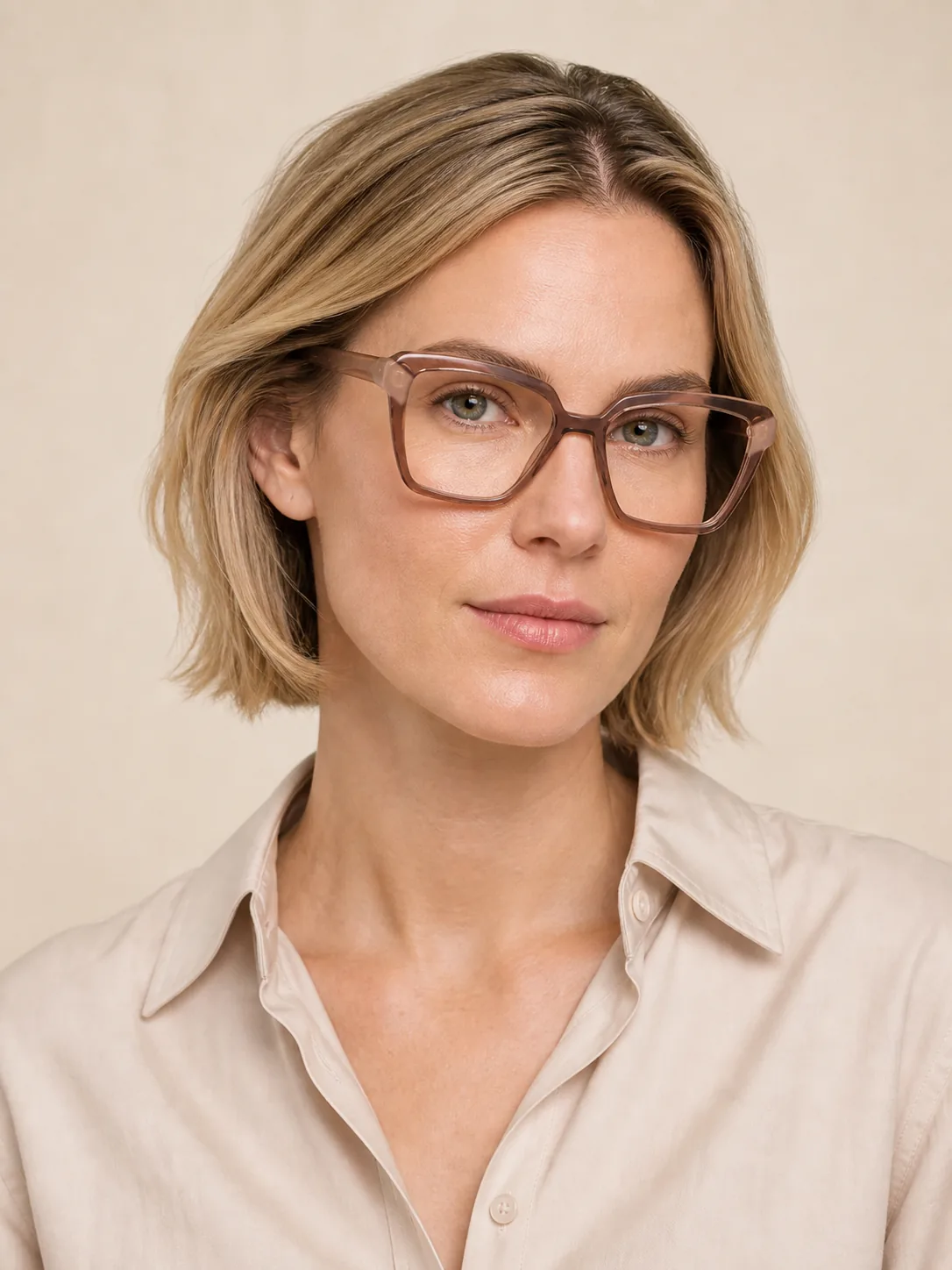 YG78145 acetate optical frame worn by a model