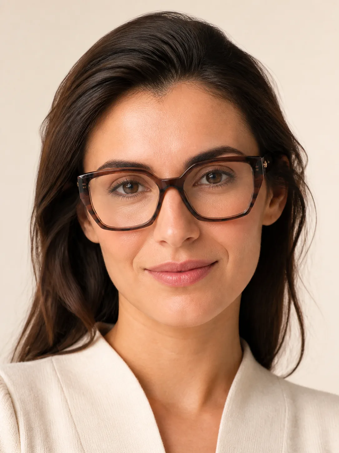 YG78165 acetate optical frame worn by a model